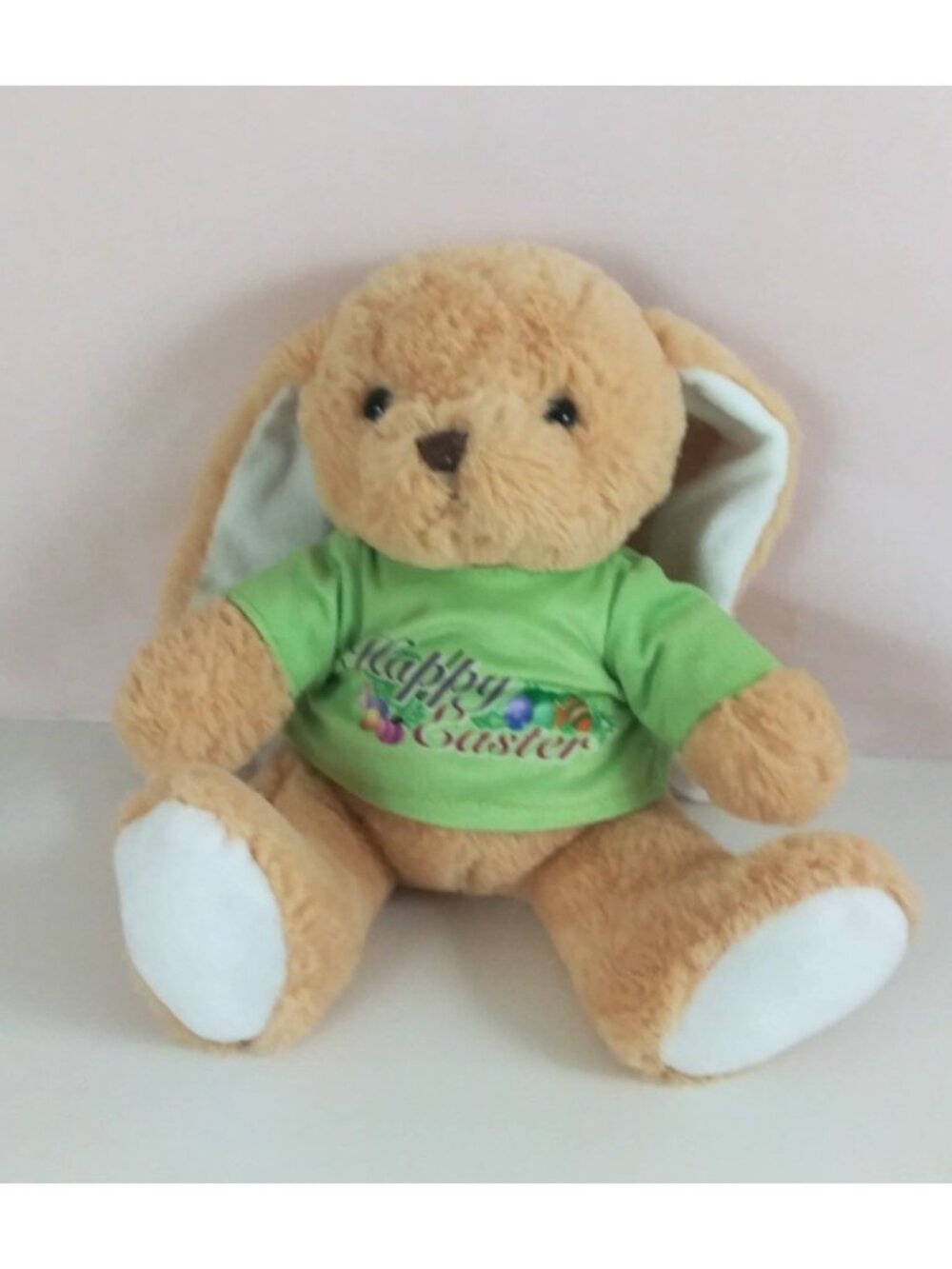 Easter Bunny Rabbit Happy Easter Shirt Stuffed Animal Plush 12”